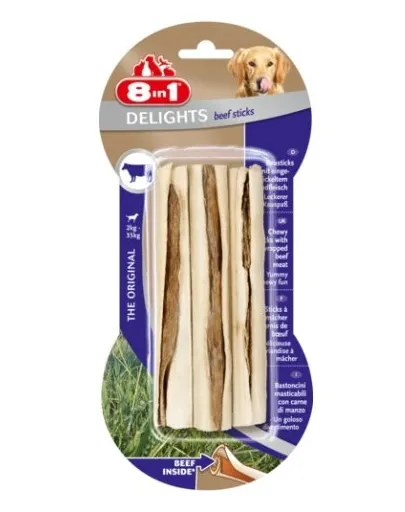 8in1 Recompensă Beef Delights Bone sticks 3 buc