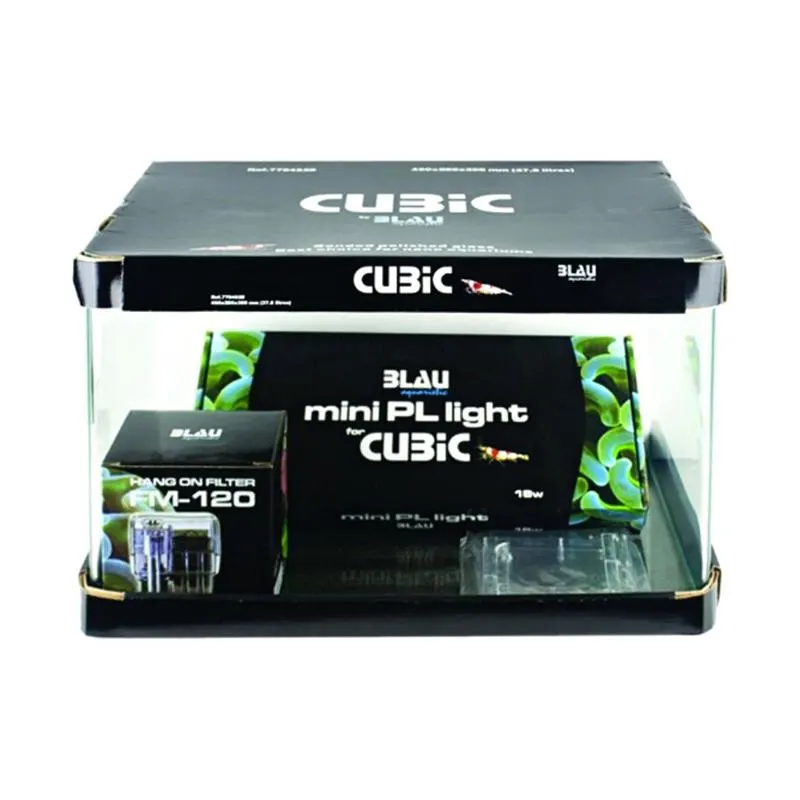 Acvariu Blau 17l (45x24x16cm) KIT Cubic Panoramic 17 Shallow