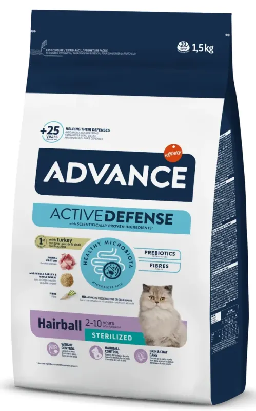 Advance Cat Sterilised Hairball Curcan/Orz 1.5 kg