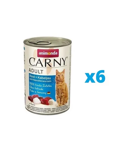ANIMONDA Carny vita, cod, pastarnac hrana pisica 6 x 400 g