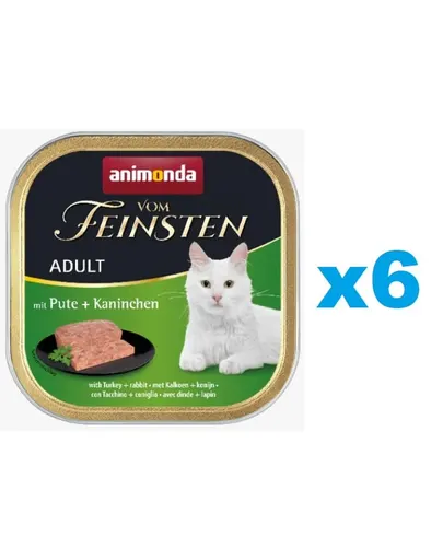 ANIMONDA Vom Feinsten Classic cu curcan și iepure 6 x 100 g