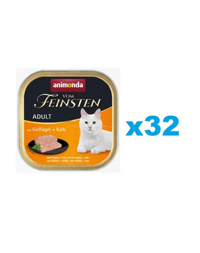 ANIMONDA Vom Feinsten Classic cu păsări de curte și vițel 32x100 g