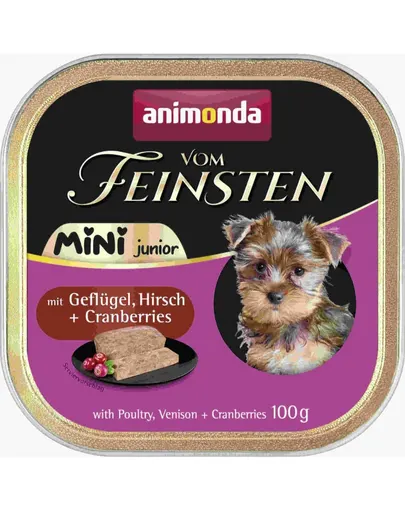 ANIMONDA Vom Feinsten Mini Junior 100g hrană umedă căței rase mici pui vânat