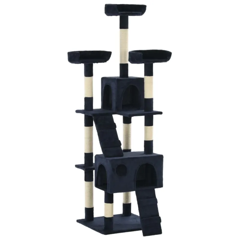 Ansamblu pentru pisici cu stalpi funie sisal, 170 cm, albastru
