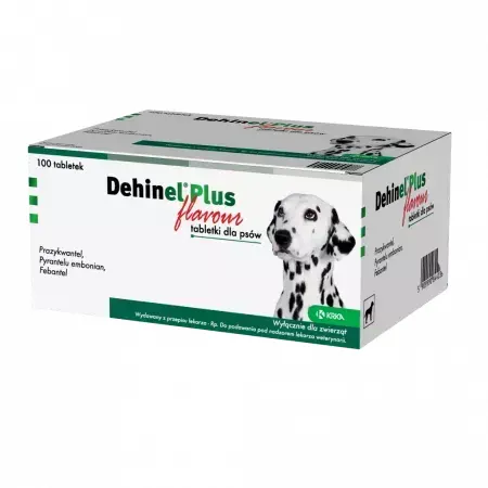 Antiparazitar intern pentru caini Dehinel Plus Flavour 100 cpr   cutie