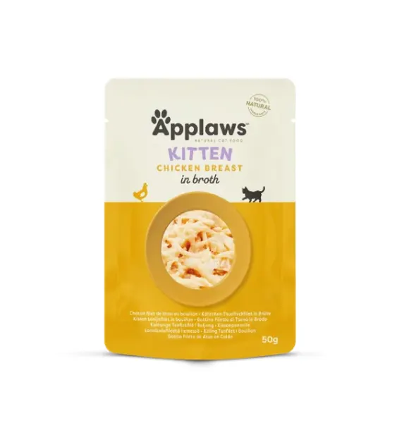 Applaws Kitten Chicken Breast in Broth, plic, 50 g