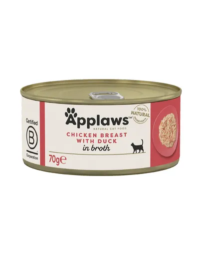 APPLAWS Mancare pisici, cu piept de pui si rata 70 g