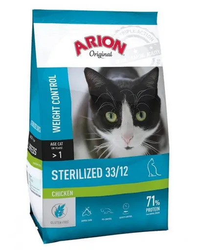 ARION Original Cat Sterilized Chicken 2 kg cu pui pentru pisica sterilizata