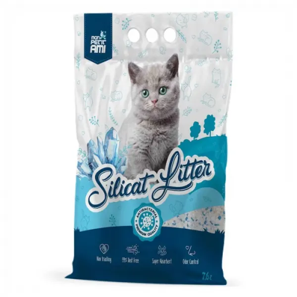 Asternut igienic pentru pisici Mon Petit Ami Silicat Antibacterian 7,6L
