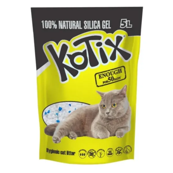 Asternut igienic pentru pisici, silicat, Kotix Normal, 5L