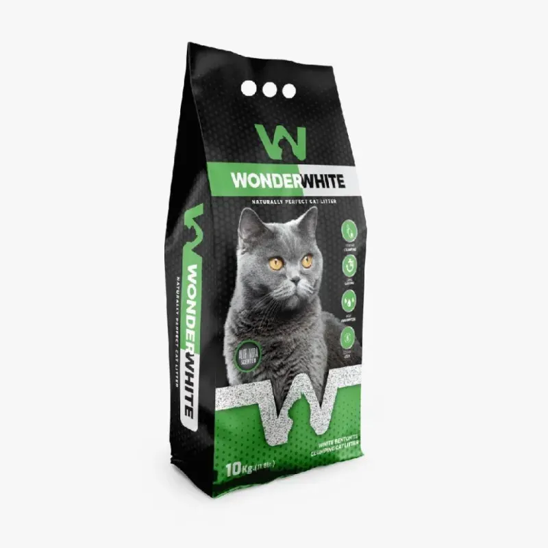 Asternut Pisica WONDERWHITE 5 kg cu aroma de Aloe Vera