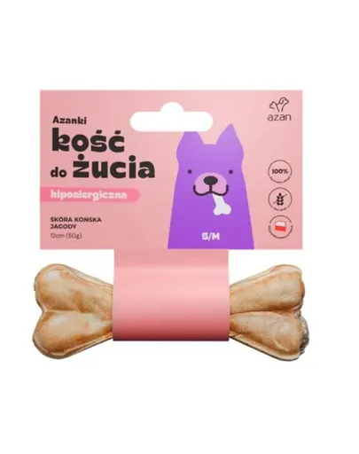 AZANKI Os din piele de cal pentru caini S/M 12cm