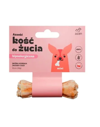 AZANKI Os pentru caini talie mica, din piele de cal Mini 10cm