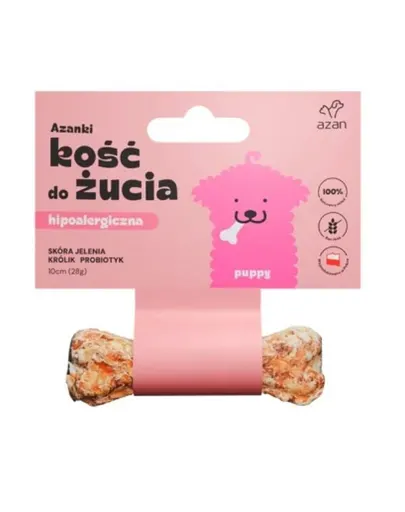 AZANKI Os pentru catelusi din piele de caprioara Puppy 10cm