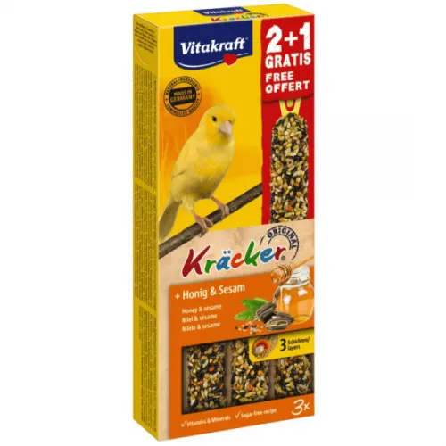 Baton pentru canari Vitakraft Kracker Miere & Susan 60gr+30gr Gratis