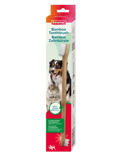 BEAPHAR Bamboo Toothbrush periuță din bambus câini și pisici