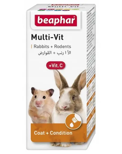 BEAPHAR Multi-Vit + Vit. C supliment multivitaminic iepuri și rozătoare, 20 ml