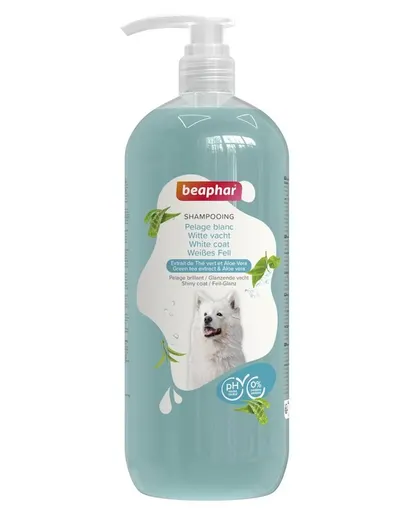 BEAPHAR Shampoo White Coat 1 L șampon pentru câini cu blană albă și deschisă