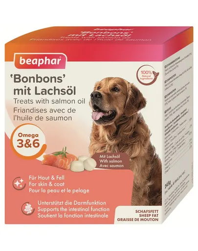 BEAPHAR Treats with Salmon Oil recompense câini cu ulei de somon, 40 buc