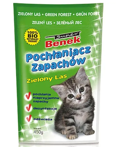Benek Dezinfectant / absorbant mirosuri pădure verde 450 g