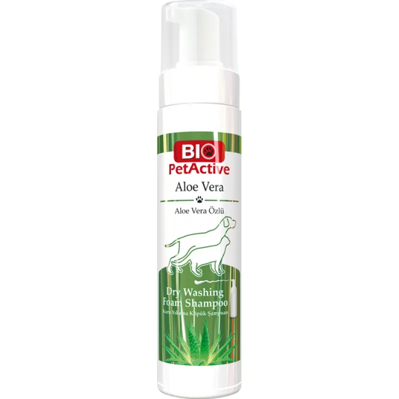 Bio PetActive Aloe Vera Dry Washing Foam Shampoo 200Ml