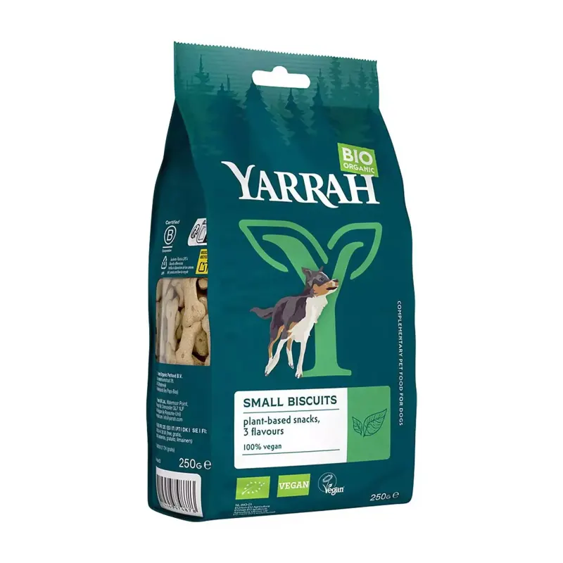Biscuiți vegani pentru căței 250g, 3 arome, Yarrah