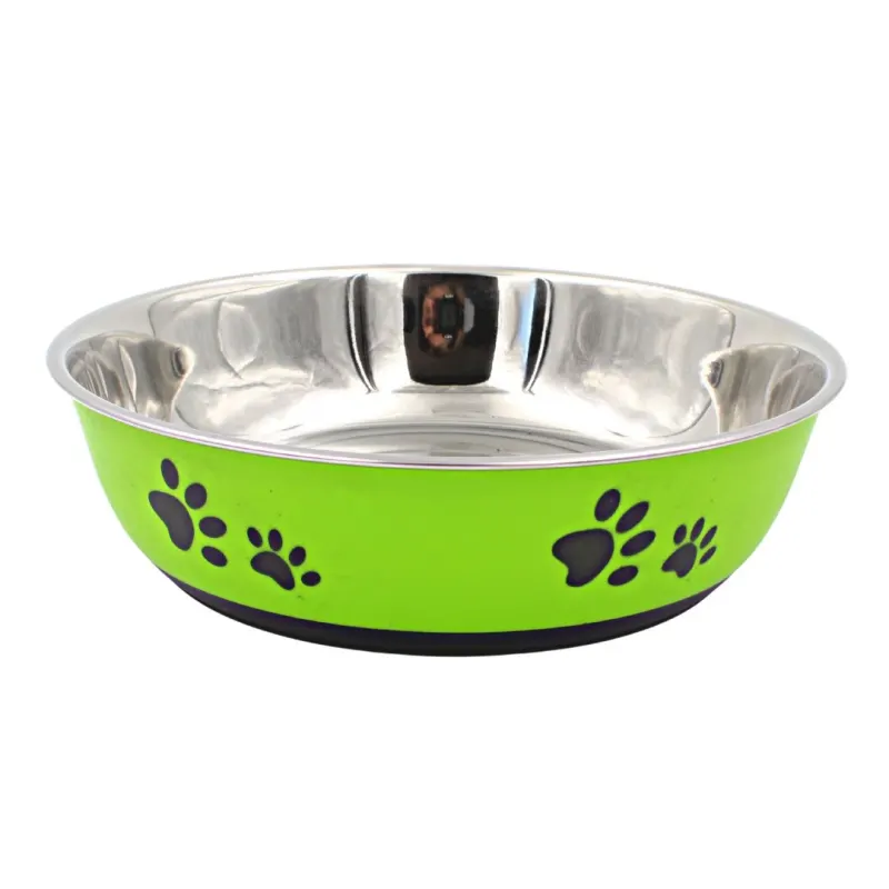 Bol verde din inox pentru apă/hrană 22cm