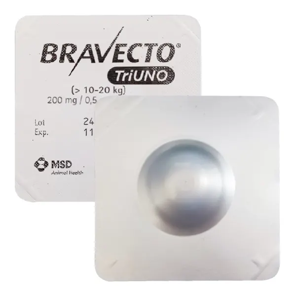 Bravecto TriUNO M, 10-20kg, 1 tableta (Data expirare produs: 30.11.2026)