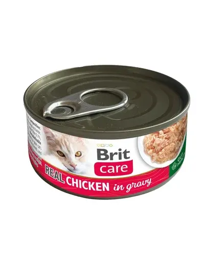 BRIT Care Cat Real Chicken in Gravy hrană umedă complementară pentru pisici adulte, cu 50% pui în sos, 80 g
