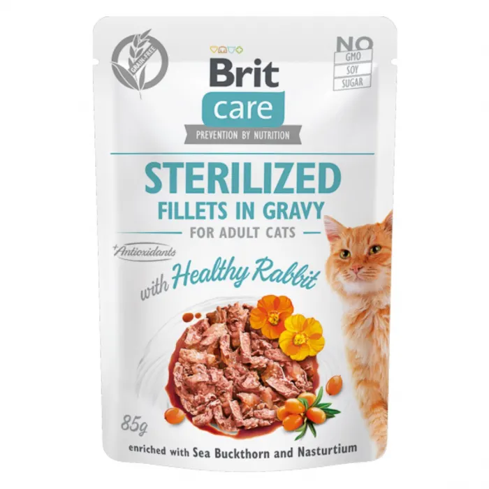 Brit Care Cat Sterilized Fillets in Gravy With Healthy Rabbit 85 g