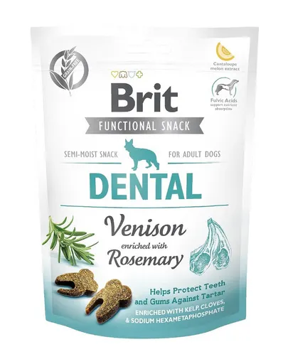 BRIT Care Dog Functional snack Dental Venison 150g Recompense dentare caini, cu vanat