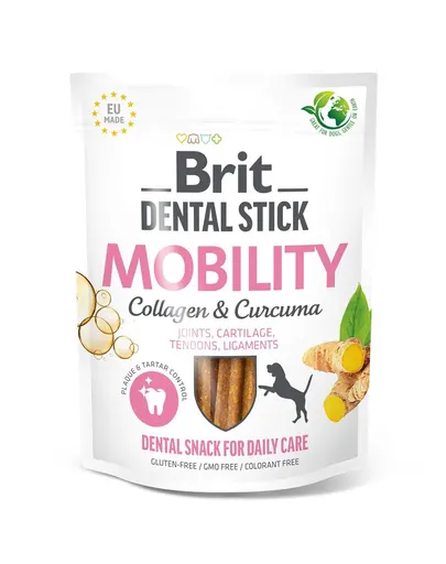 BRIT Dental Stick Mobility cu turmeric și colagen 251 g recompense dentare pentru câini ce susțin mobilitatea