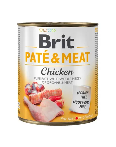 BRIT Pate&Meat Chicken 800 g hrană umedă câini, pateu cu pui