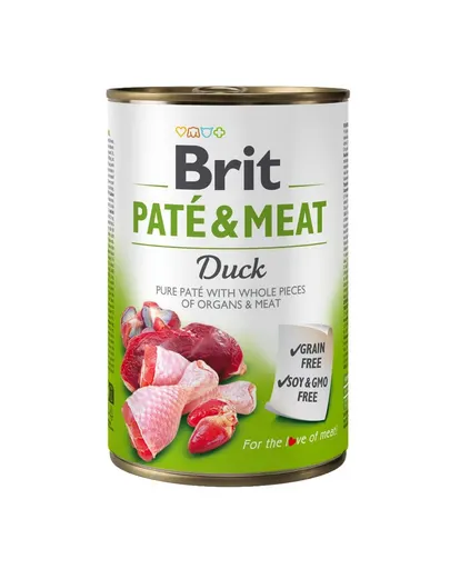 BRIT Pate&amp;Meat Duck 400 g hrană umedă câini, pateu cu rață