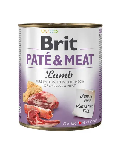 BRIT Pate&amp;Meat lamb 800 g Conserva pentru caini, pateu cu miel