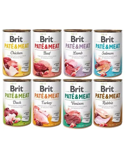 BRIT Pate&amp;Meat Mix 8x400 g pate hrana umeda caini