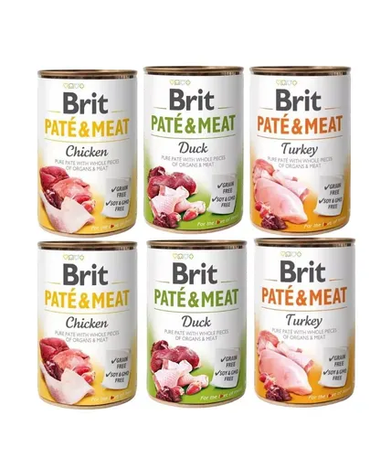 BRIT Pate&amp;Meat Mix arome de pasare 6x400 g pate caini