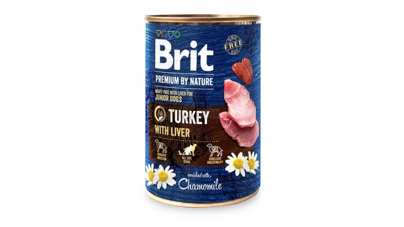Brit Premium By Nature Turkey With Liver Conserva, Pachet 5 X 400 Gr