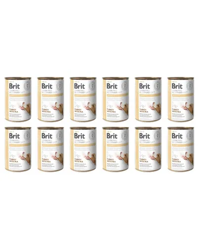 BRIT Veterinary Diet Hepatic Turkey&amp;Pea 12x400 aliment dietetic pentru afectiuni hepatice, pentru caini