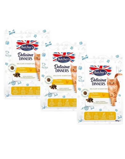 BUTCHER'S Functional Cat Sensitive hrana pisici sensibile 3x800 g cu pui