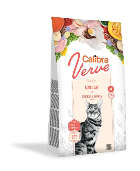 Calibra Cat Verve Grain Free Adult, Chicken & Turkey, 3.5 kg