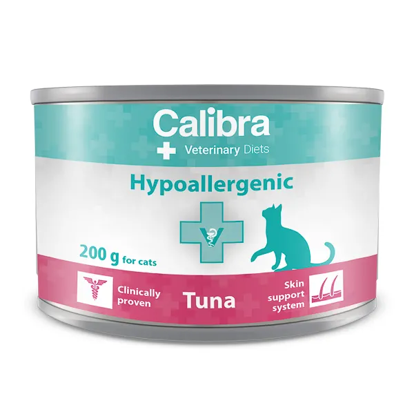 Calibra VD Cat Can Hypoallergenic Tuna, Pachet 5 X 200 g