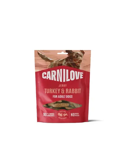 CARNILOVE Jerky Snack Turkey &amp; Rabbit snack pentru câini 100 g