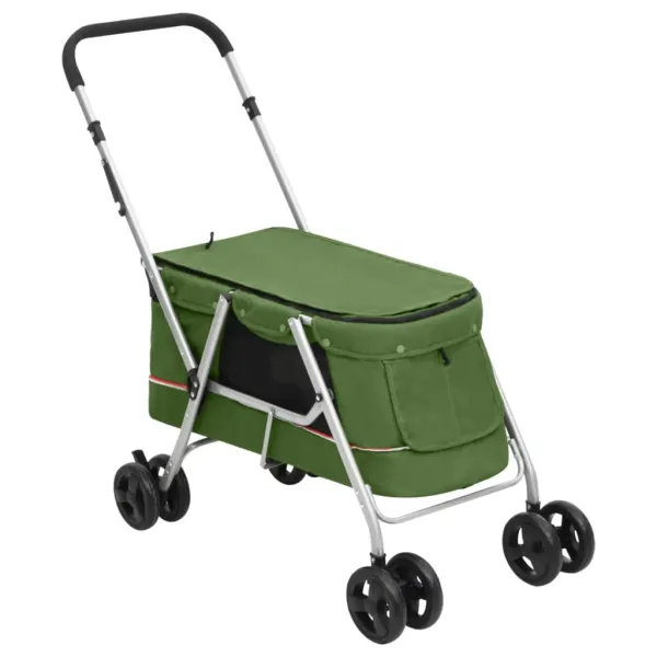 Gossi carucior pliabil pentru caini, verde, 100x49x96 cm, panza