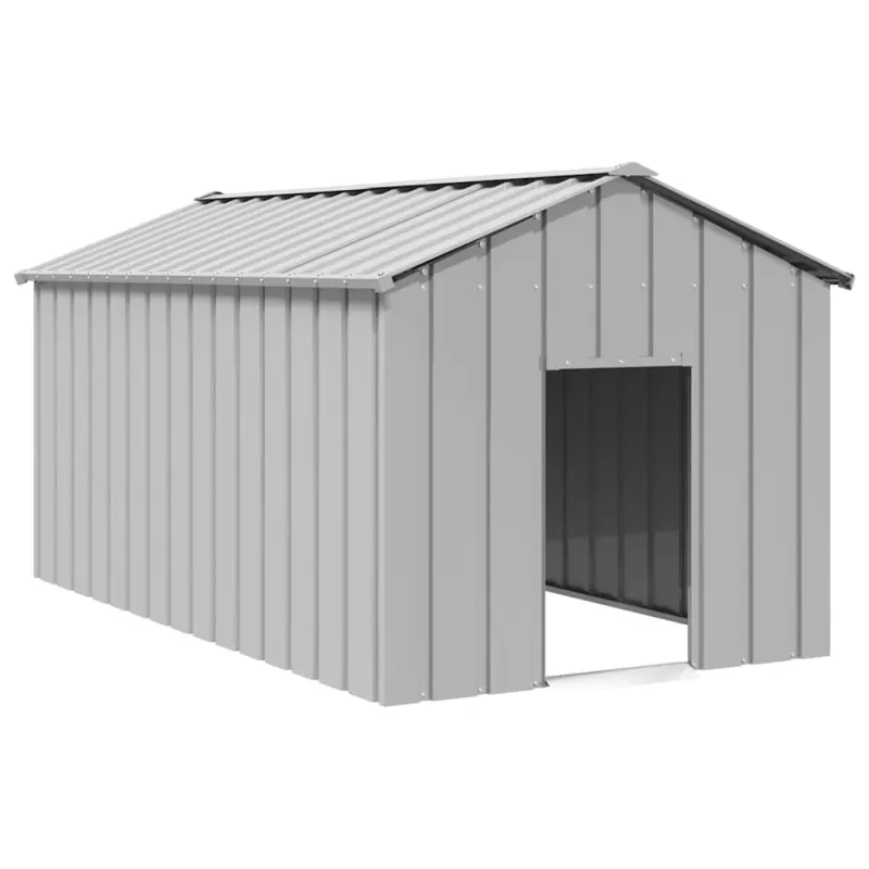 Casa pentru caini cu acoperis 114x202x101 cm otel galvanizat
