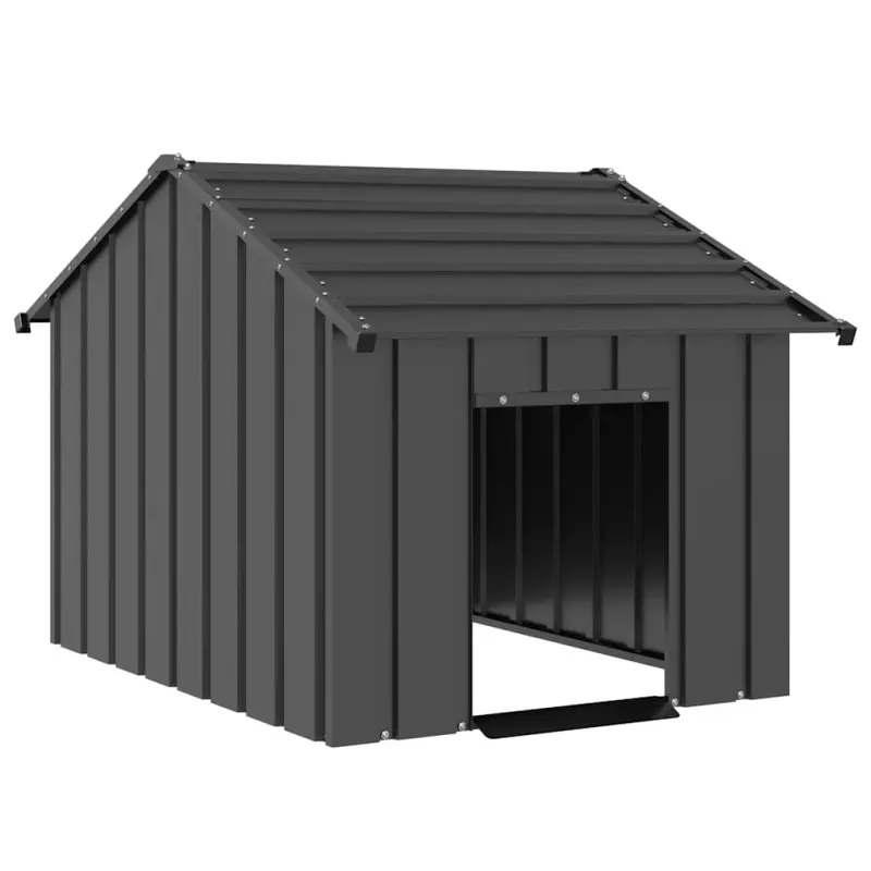 Casa pentru caini cu acoperis 83x130x85 cm otel galvanizat