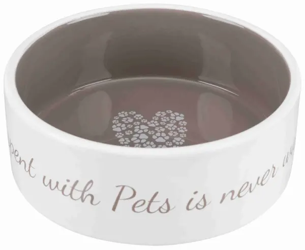 Castron ceramic Pet's Home 1.4 l/ 20 cm crem/taupe 25055