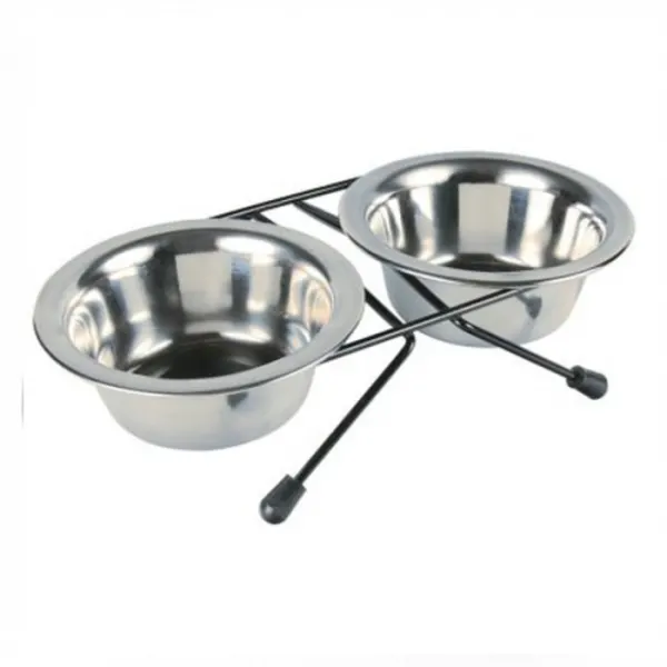 Castron din inox dublu 4Dog  2 x 0,95L