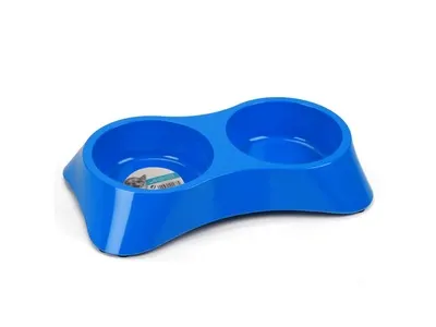 Castron dublu din melamina, pentru caini, M-PETS, 2 x 350 ml
