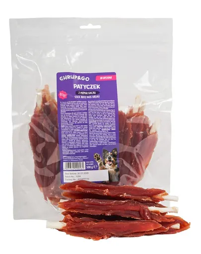 CHRUP&GO Băț cu piept de rață 500 g gustare pentru câini